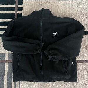 Vintage XL WWE Scratch Logo Black Fleece Jacket